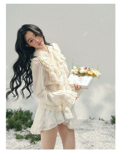 Vintage Lace Ruffle Shirt