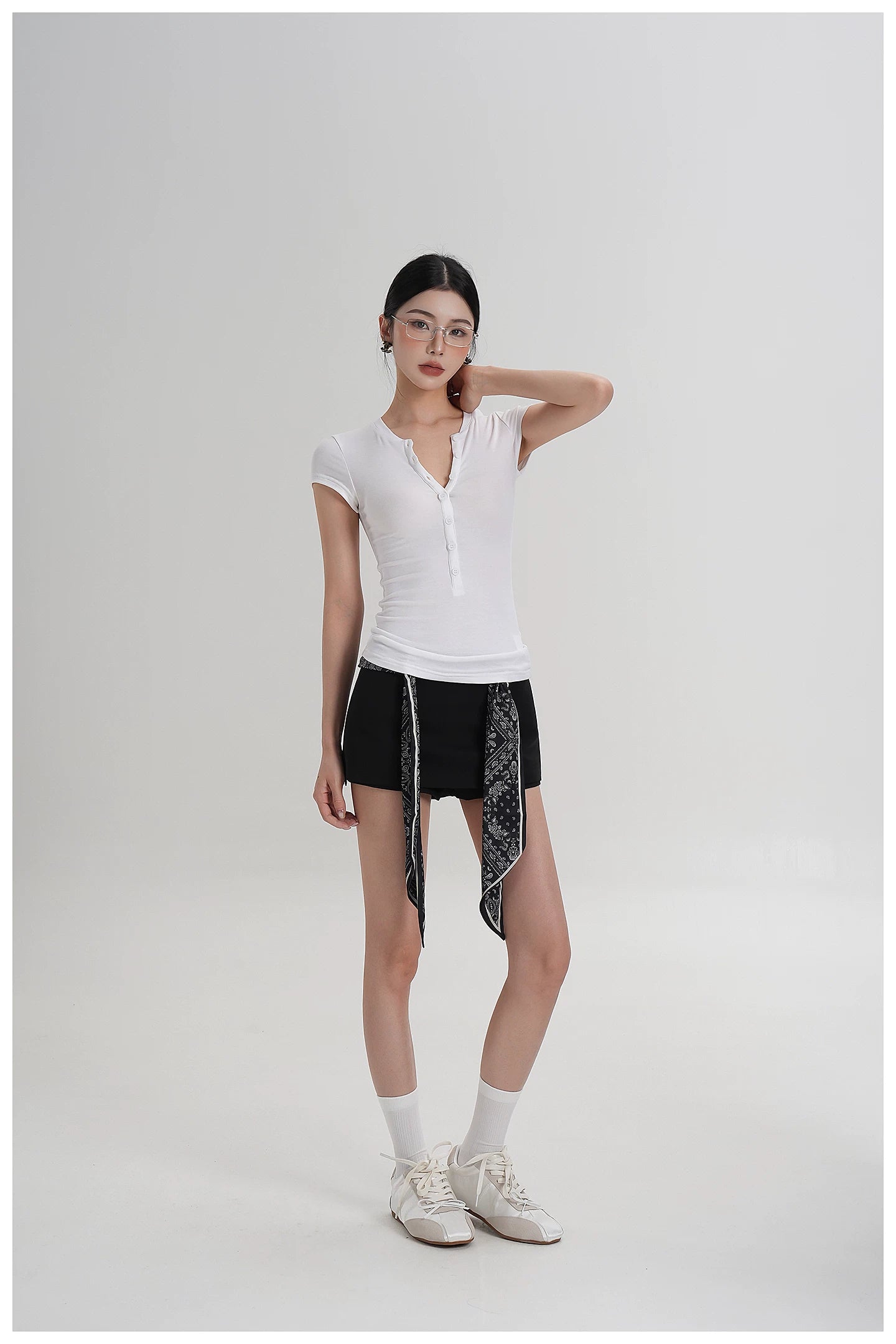 Minimalist Side-Zip Skort Mini Skirt