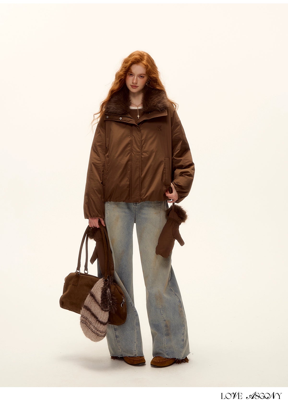 Vintage Washed Distressed Wide-Leg Denim Pants