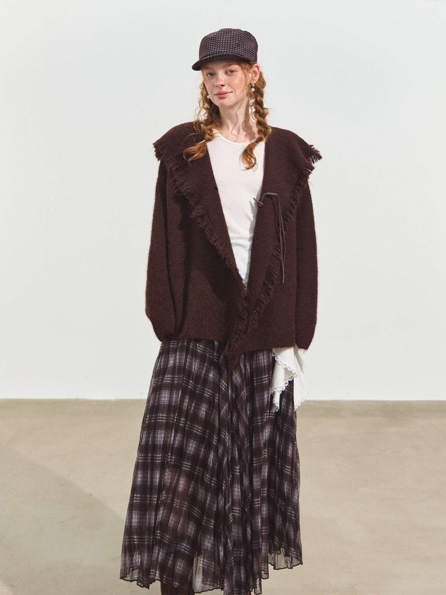 Fringed Hooded Cardigan