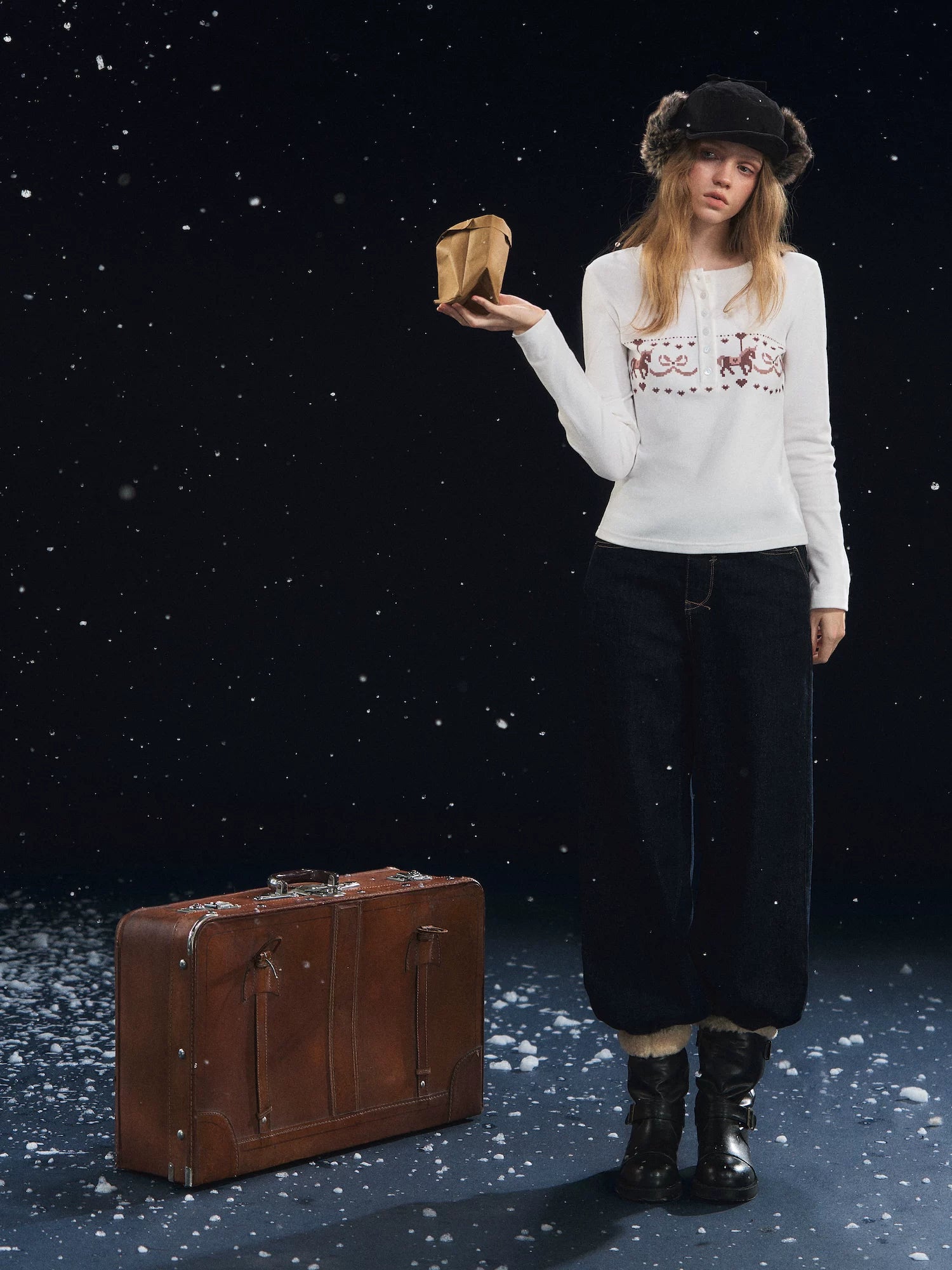 Carousel Print Plush-Feel Top