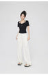 White & Pink Ice Silk Drooping Wide-leg Pants - CHINASQUAD