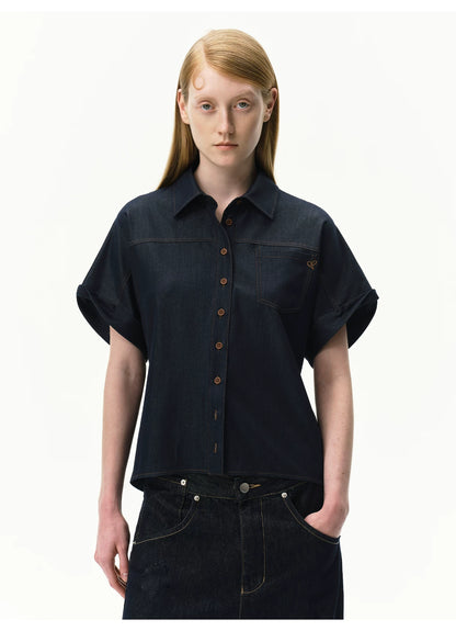 Lyocell Relaxed Batwing Sleeve Shirt