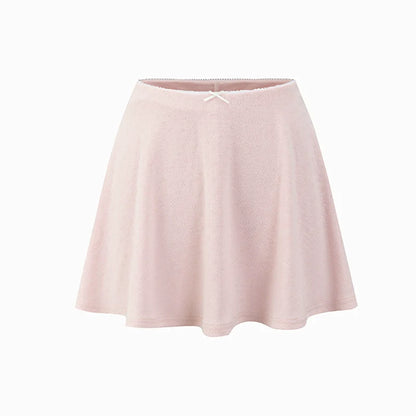 Pink Square Neck Short Sleeve T-shirt &amp; Skirt Set