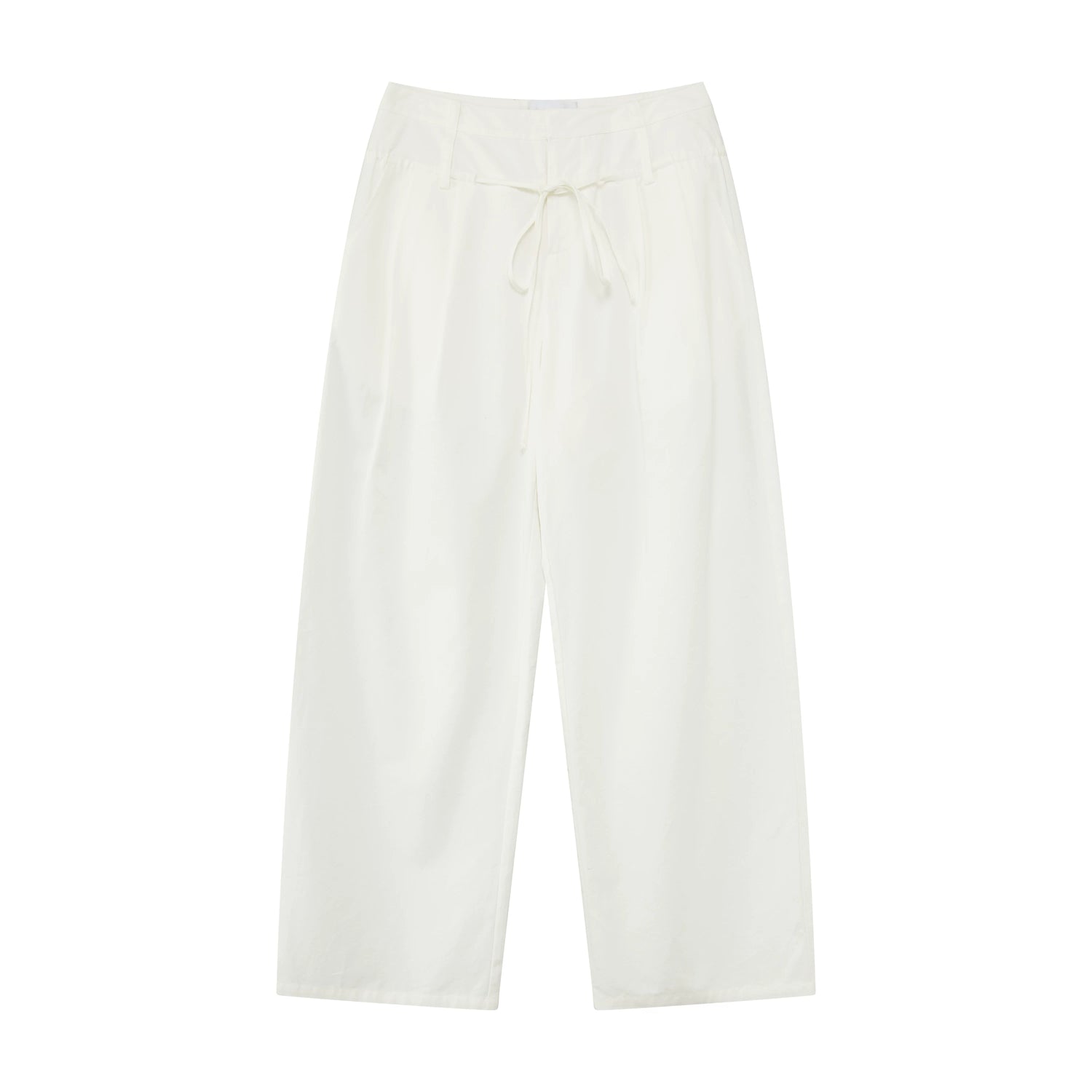 Lyocell Linen Drawstring Barrel-Leg Pants