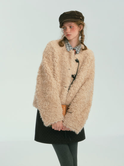 Tassel Toggle Shearling Jacket