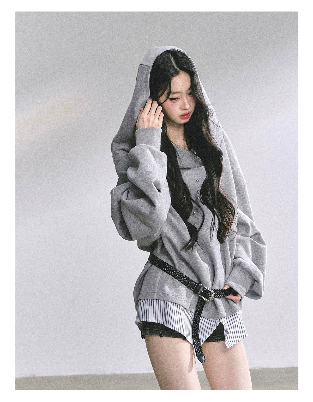 Two-Piece Oversized Hooded Sweatshirt