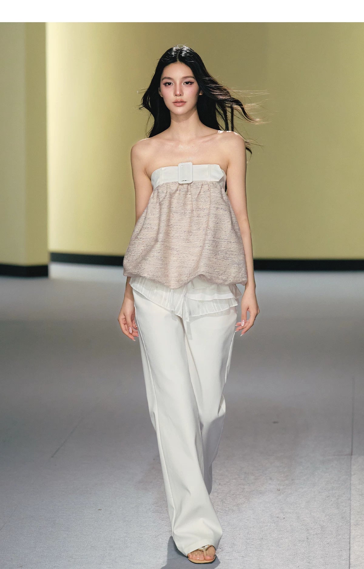 Ballet Lace-Trim Deconstructed Flare Pants
