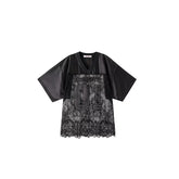 Lace Hollow-Out Oversized Jersey Shirt - CHINASQUAD