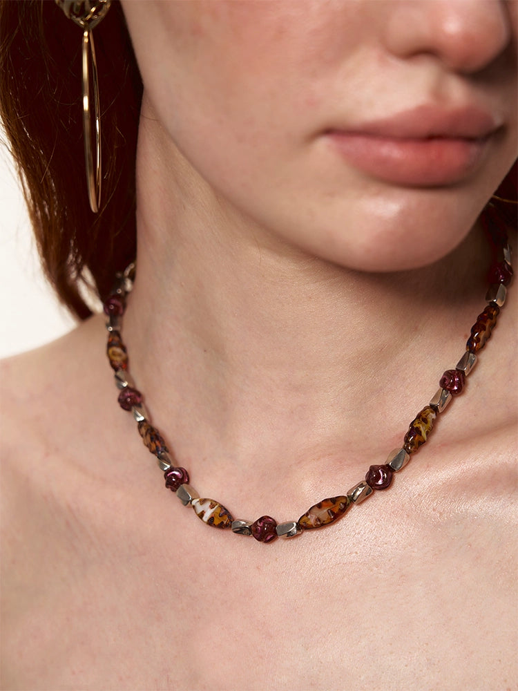 Czech Imported Colored Glaze Necklace