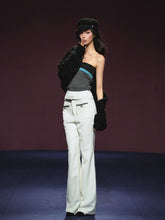 Tweed Color-Block Slightly Flared Trousers - CHINASQUAD