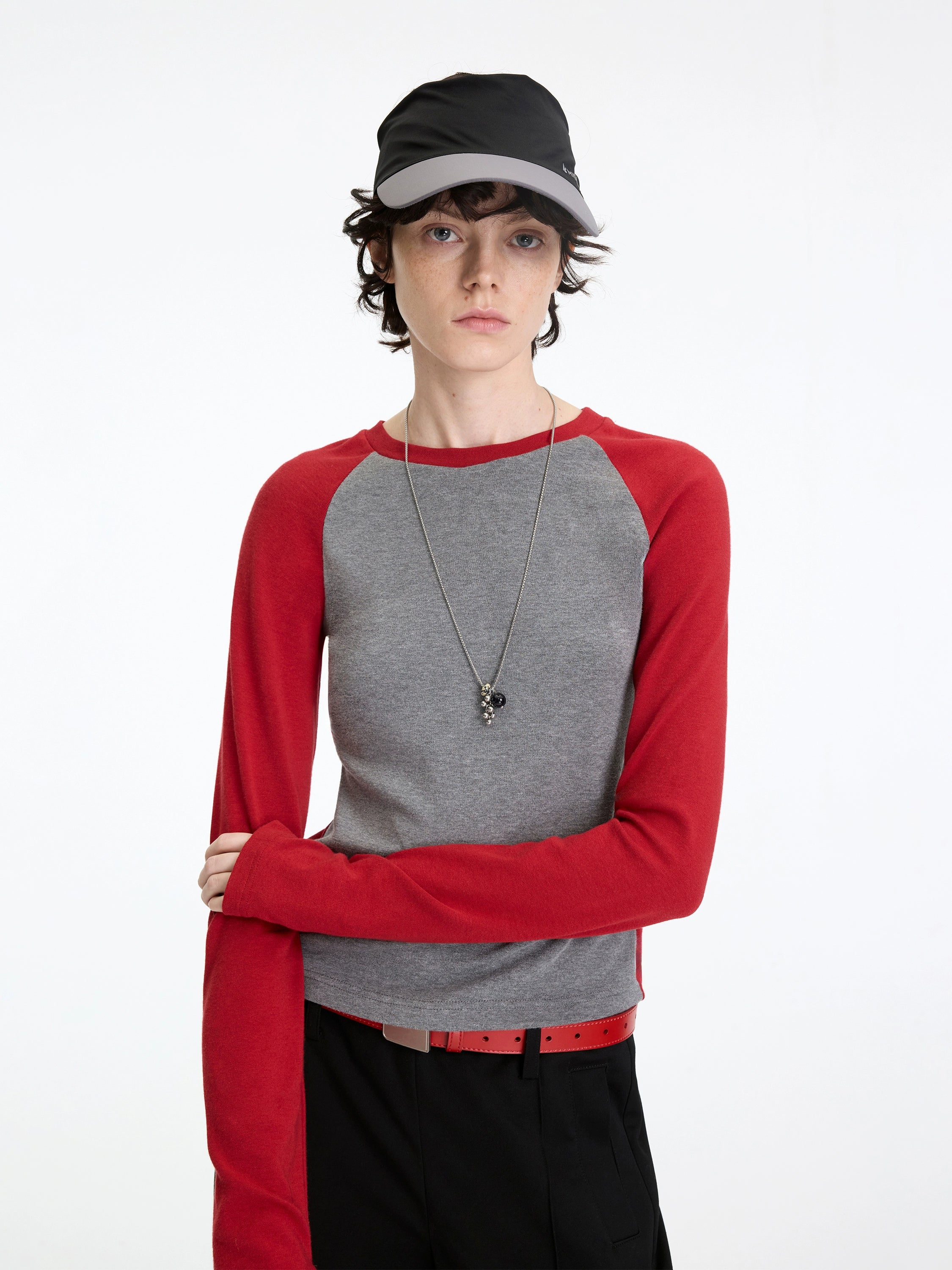 Contrast Raglan Slim-Fit Long-Sleeve Tee
