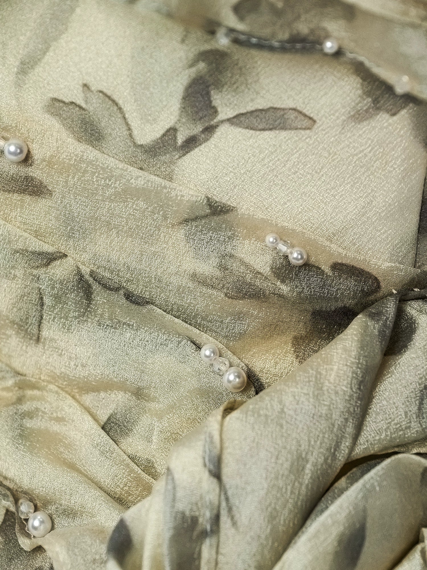 Vintage Sheer Flora Tulle Couture Gown