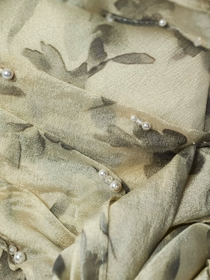 Vintage Sheer Flora Tulle Couture Gown