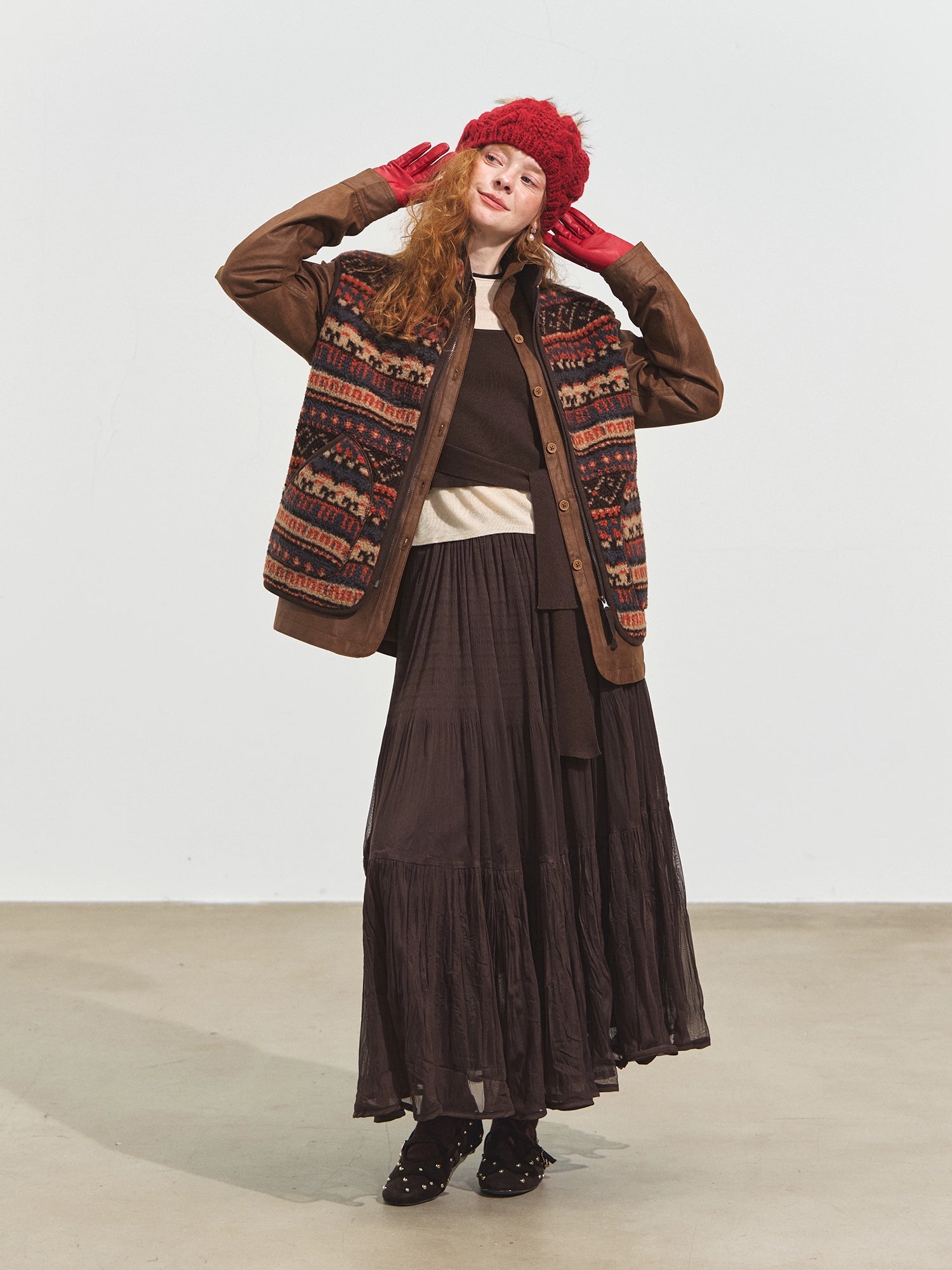 Fair Isle Fleece Knit Vest