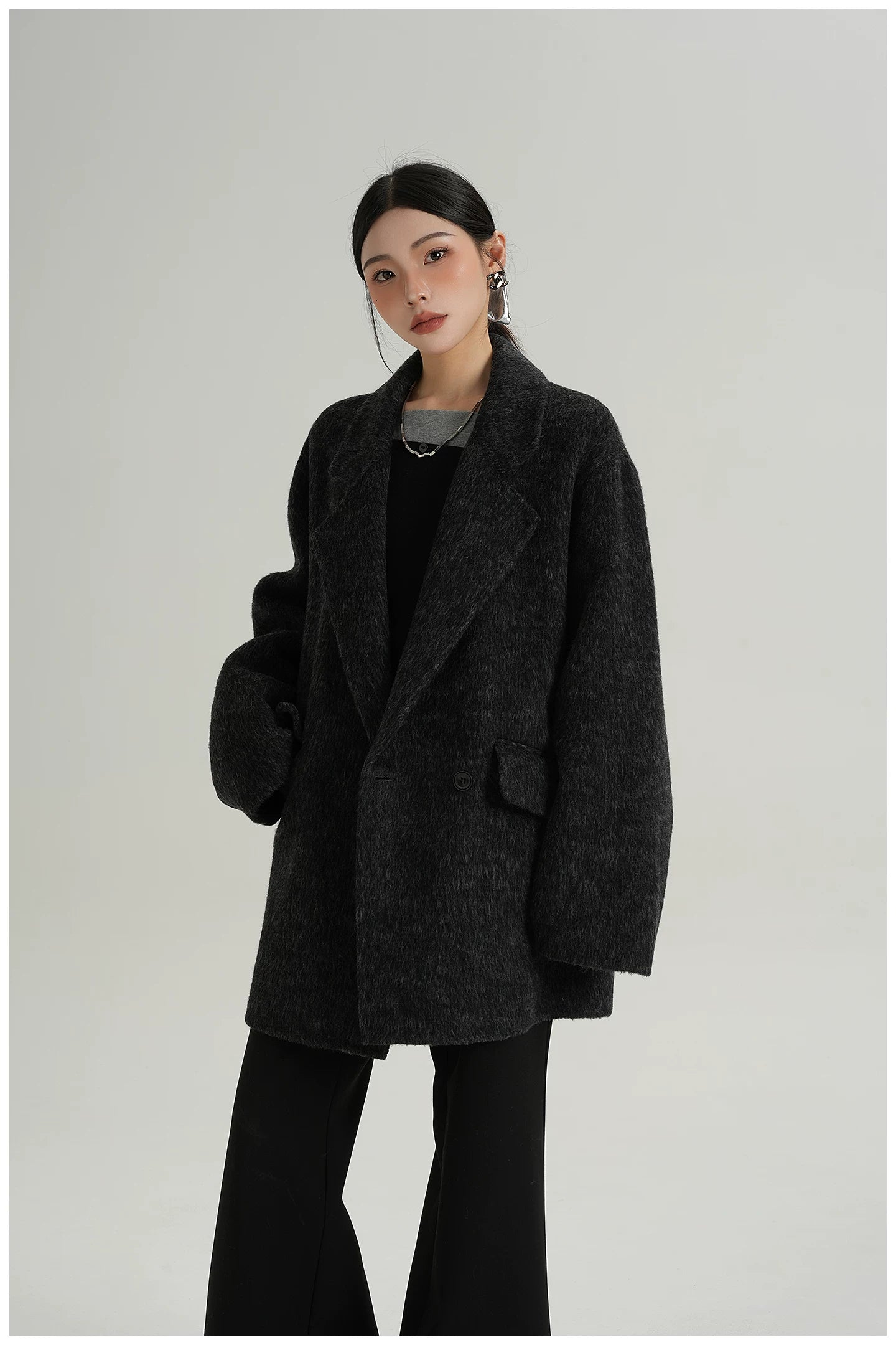 Relaxed-Fit Mid-Length Wool Blazer