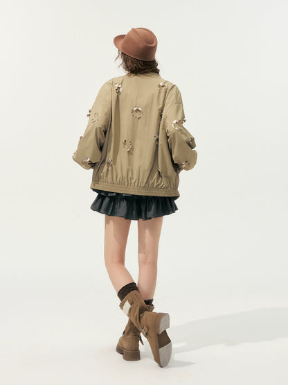 Hollow Cut Floral Jacket - CHINASQUAD