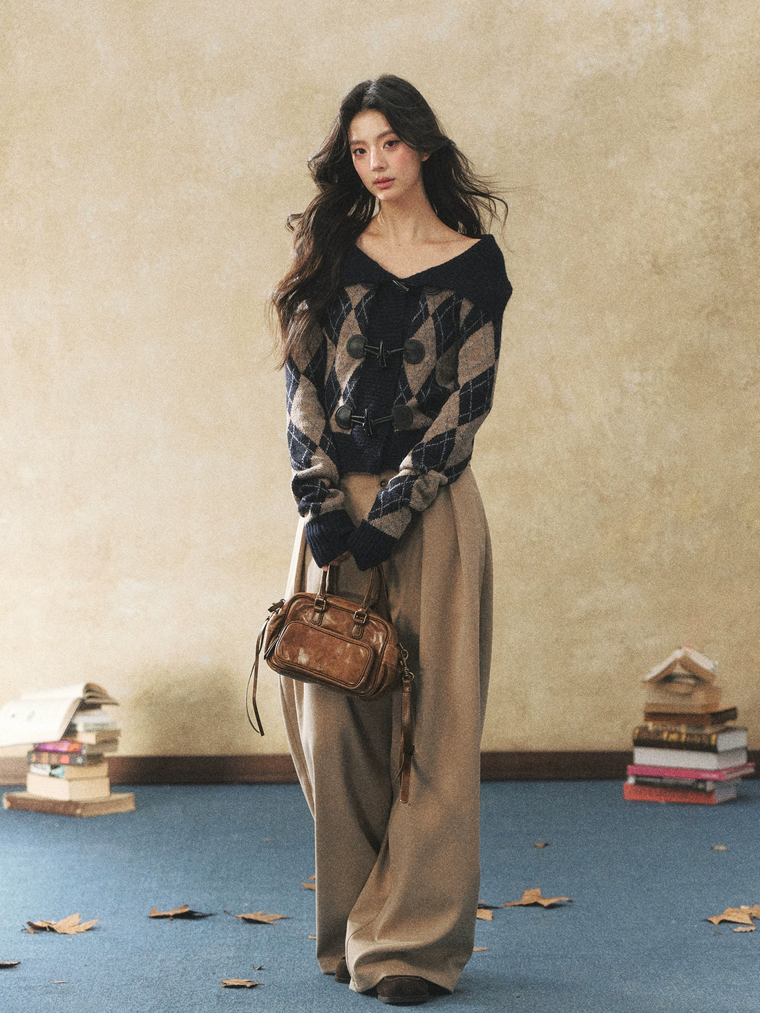 Vintage Two-Tone Toggle Knit Sweater