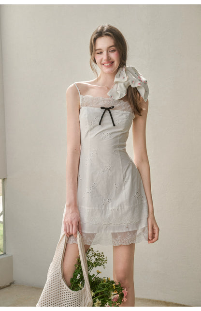 Cotton Embroidered Lace Slip Dress