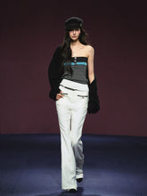 Tweed Color-Block Slightly Flared Trousers - CHINASQUAD