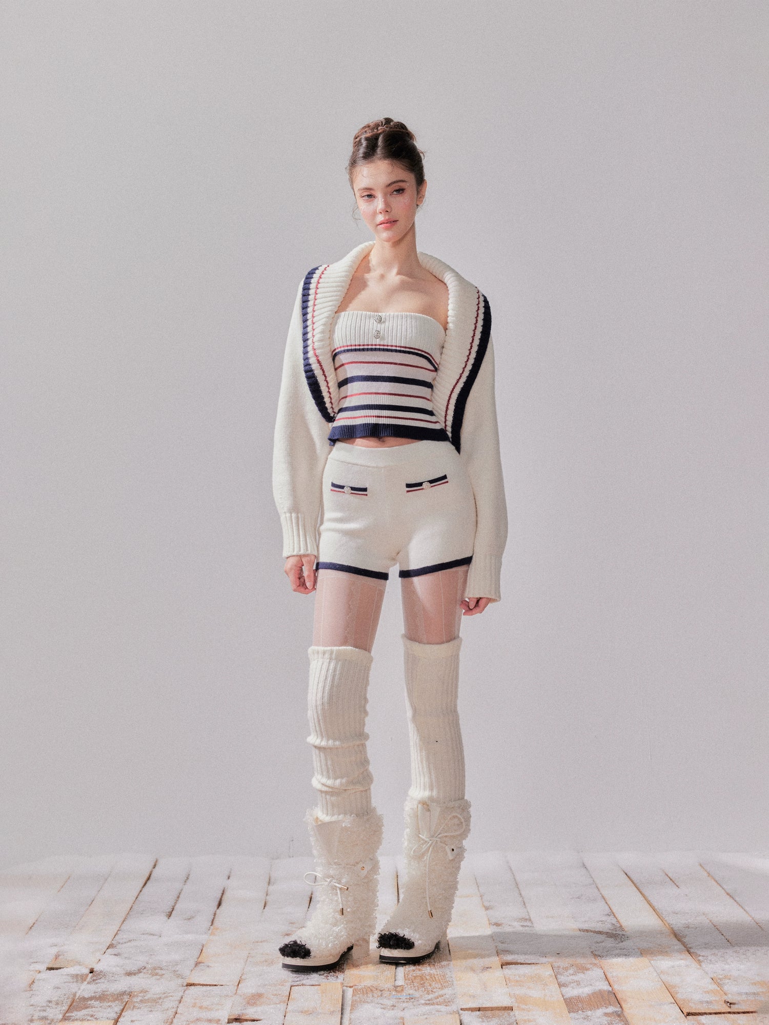 London Stroll Striped Knit Cardigan &amp; Pants Set