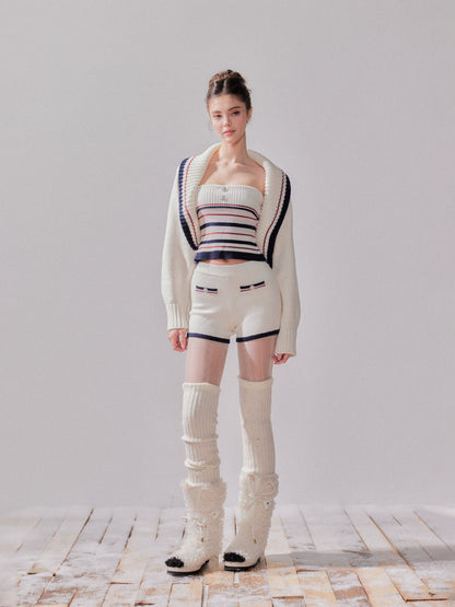 London Stroll Striped Knit Cardigan &amp; Pants Set