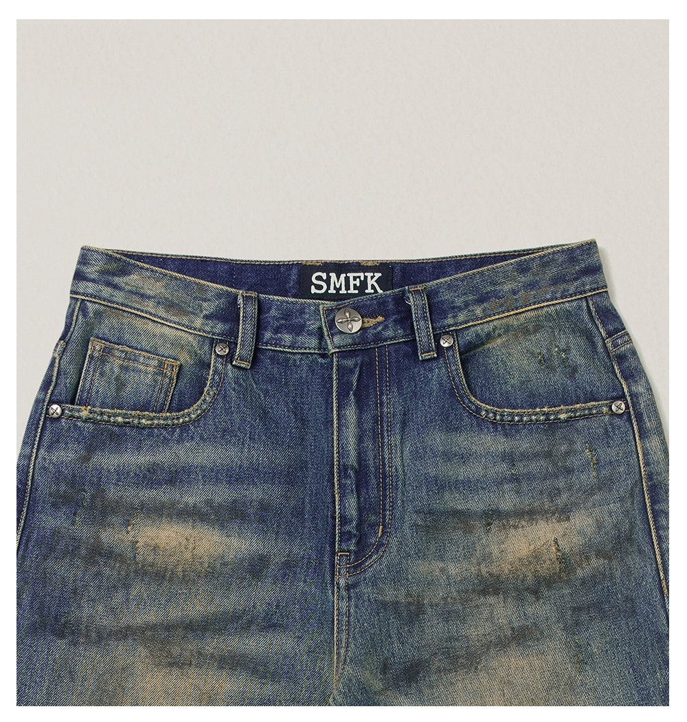 Desert Relic Straight-Leg Distressed Jeans