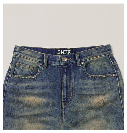 Desert Relic Straight-Leg Distressed Jeans