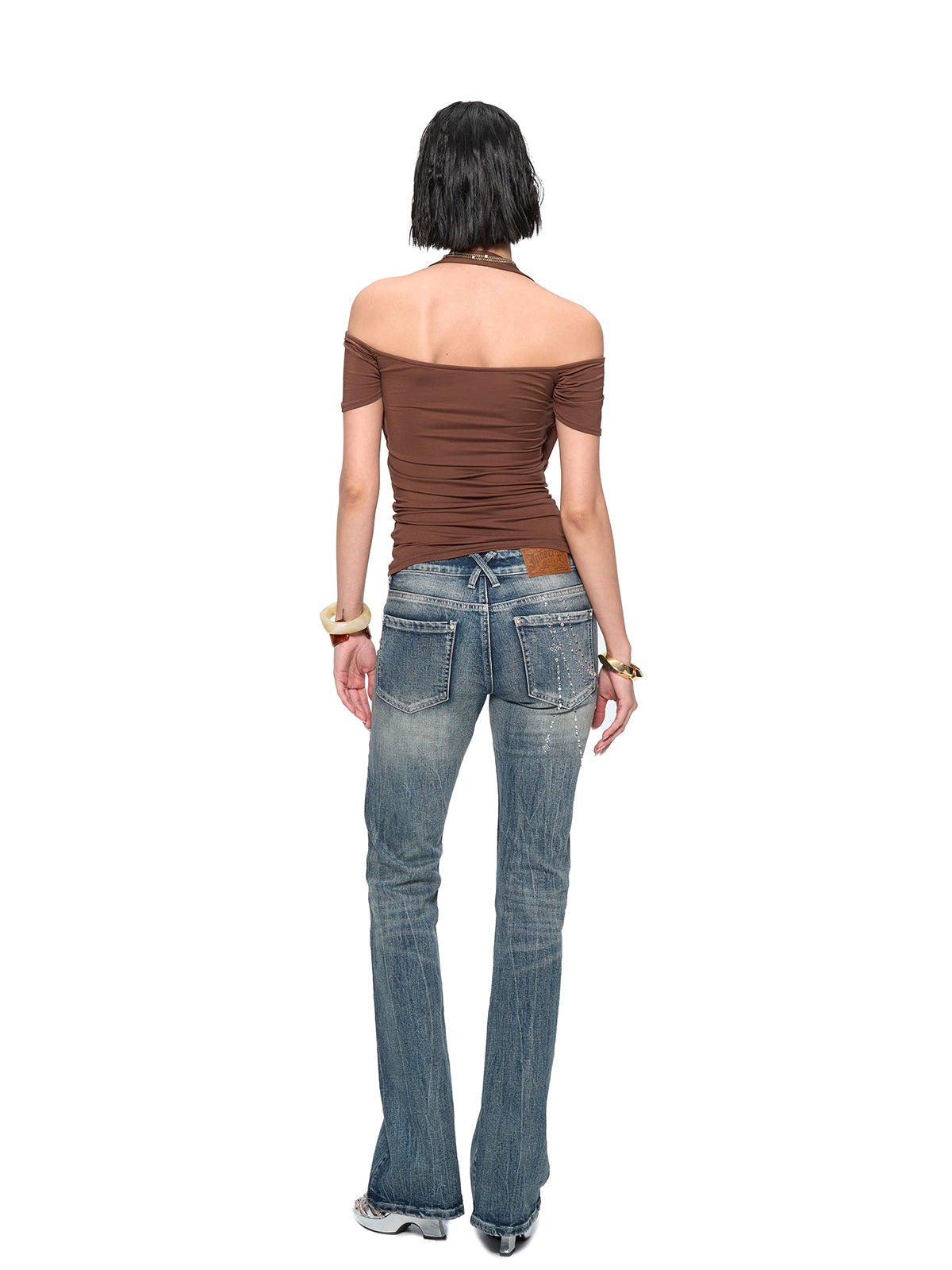 Slim Fit Short Sleeve V-Neck Bustier