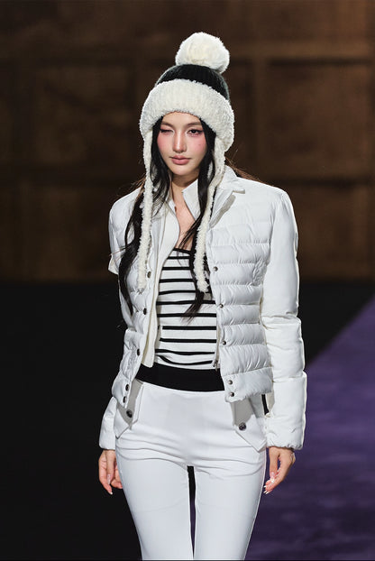 High-Neck Fitted Lightweight Down Jacket