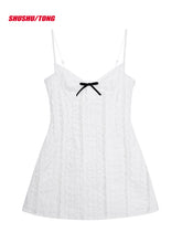 White & Black Bustier Strap Camisole Mini Dress - CHINASQUAD