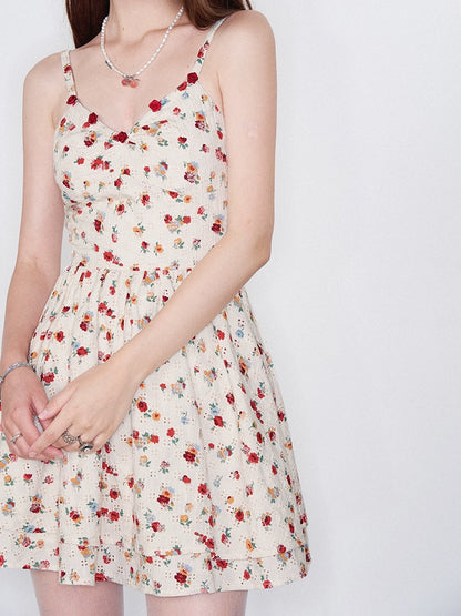 Embroidered Floral Waist Dress