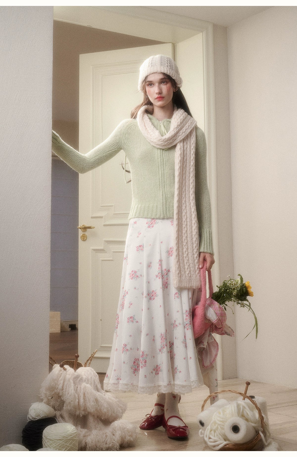 Cosagach Satin Glow Midi Skirt