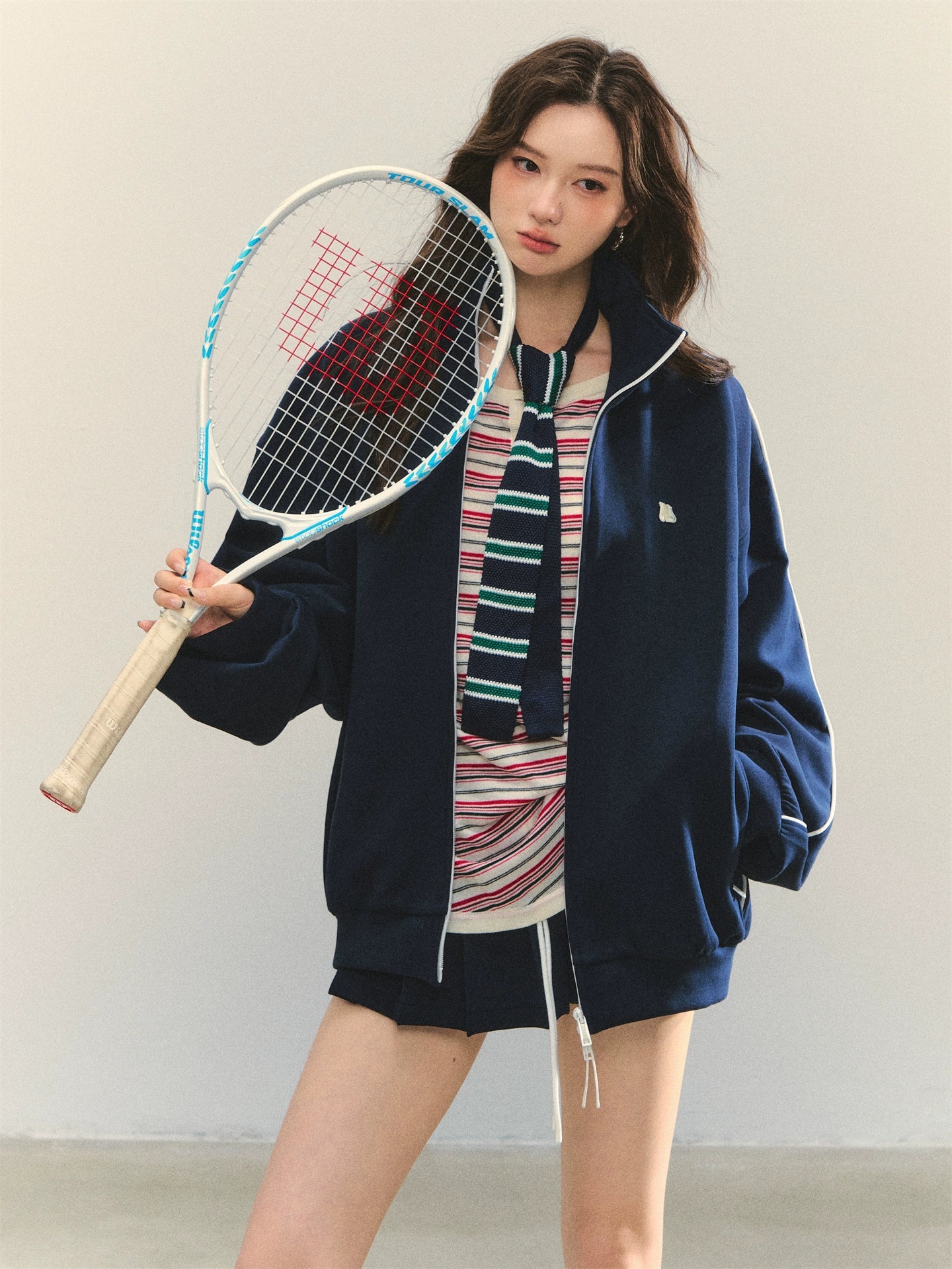 College Sports Zip-up Hoodie Cardigan