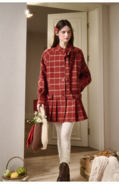 Cosagach Plaid Wool Coat