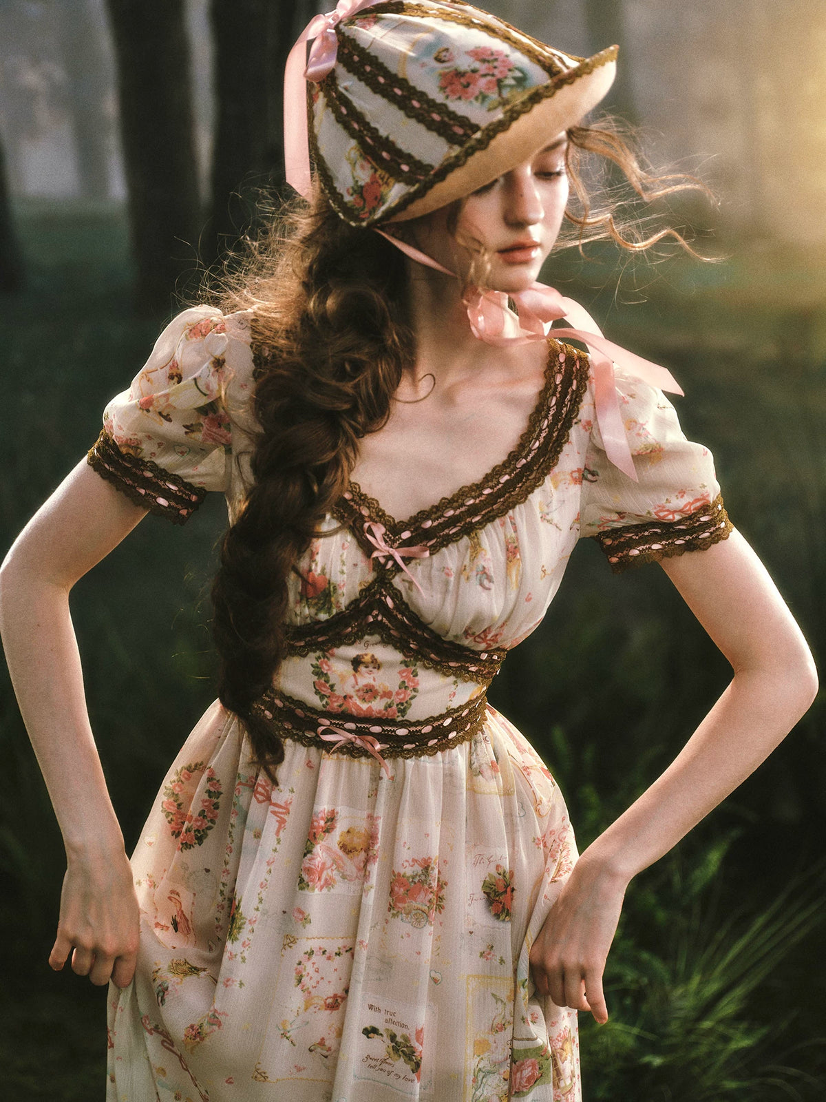 Pastoral Reverie Lace Floral Dress