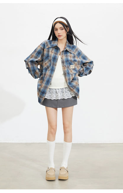 Vintage Plaid Oversized Shirt