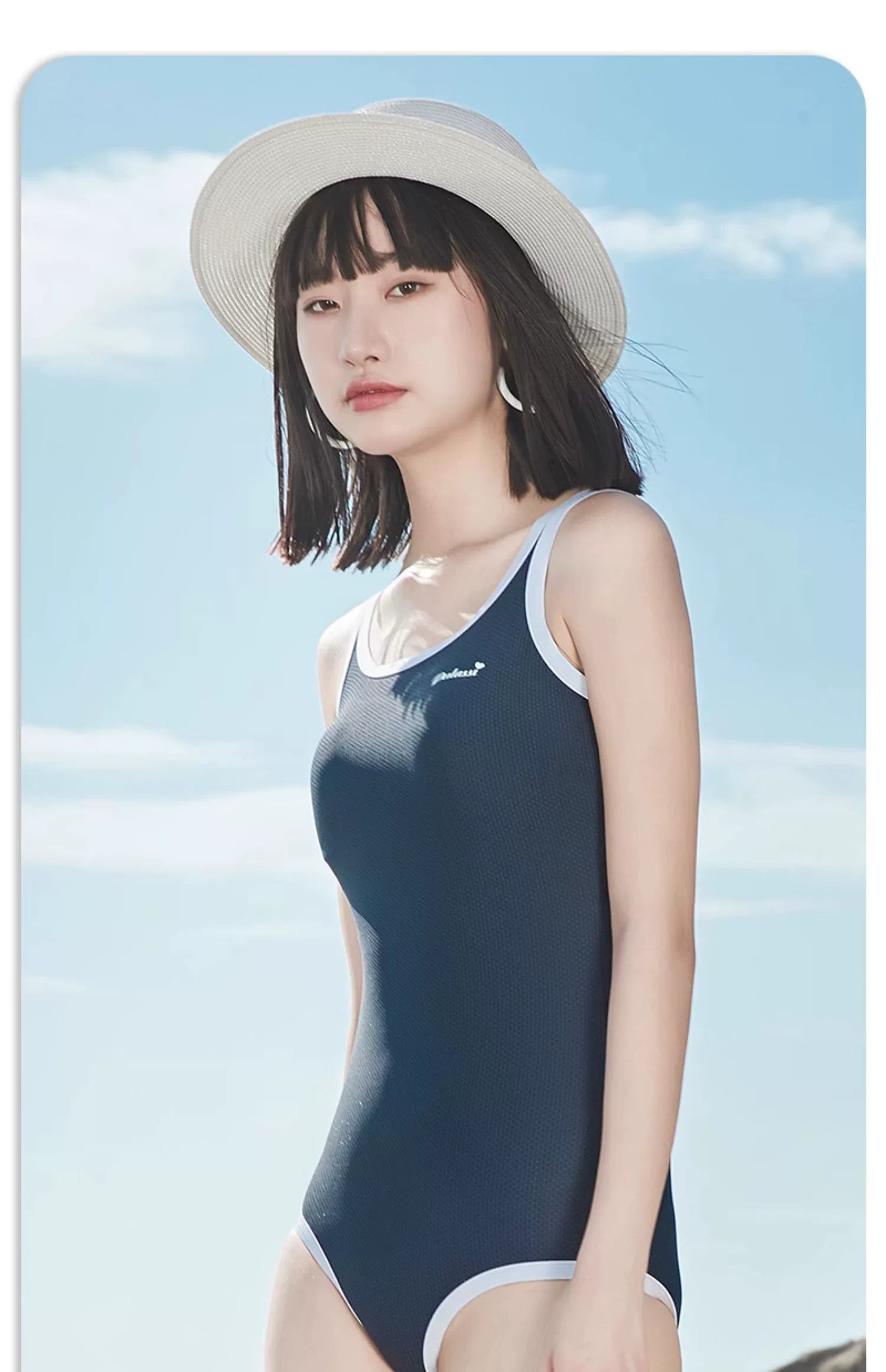 Midnight Blue Backless One-Piece Swimsuit