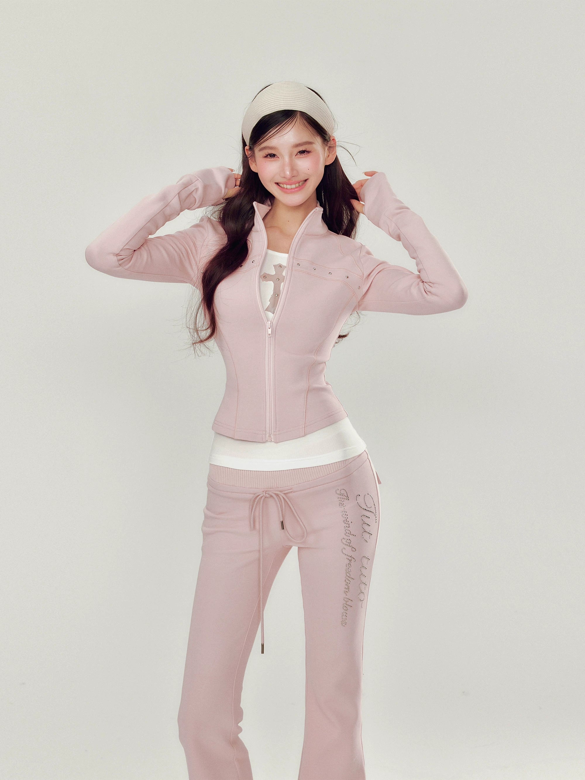Pink Luxe Yoga Tracksuit Set