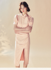 Pink Cheongsam Dress - CHINASQUAD