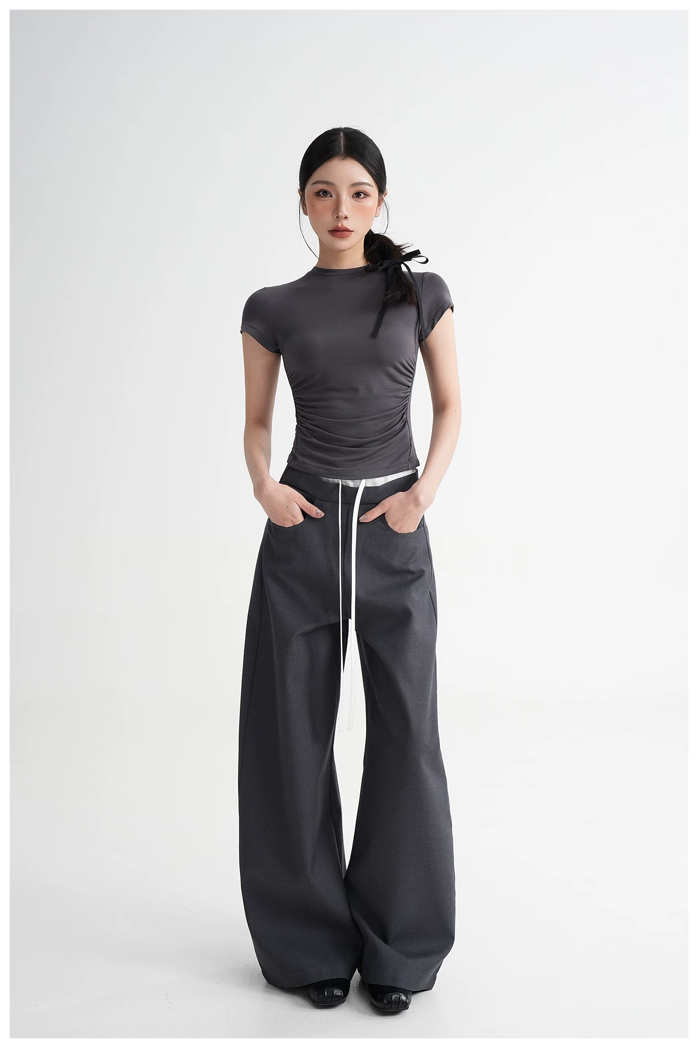 Panel Wide-Leg Floor-Length Trousers