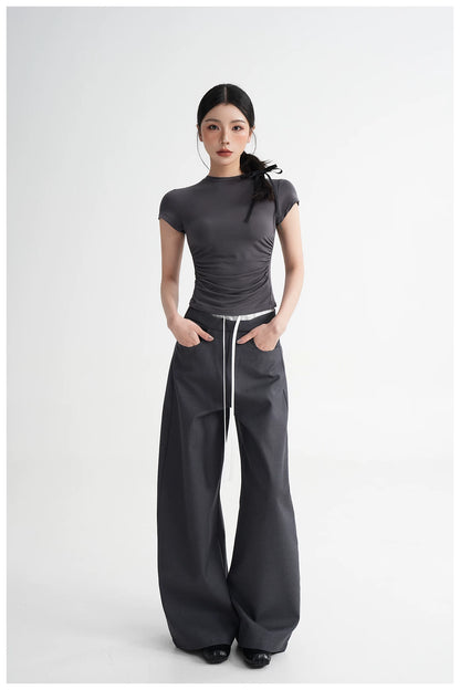 Panel Wide-Leg Floor-Length Trousers