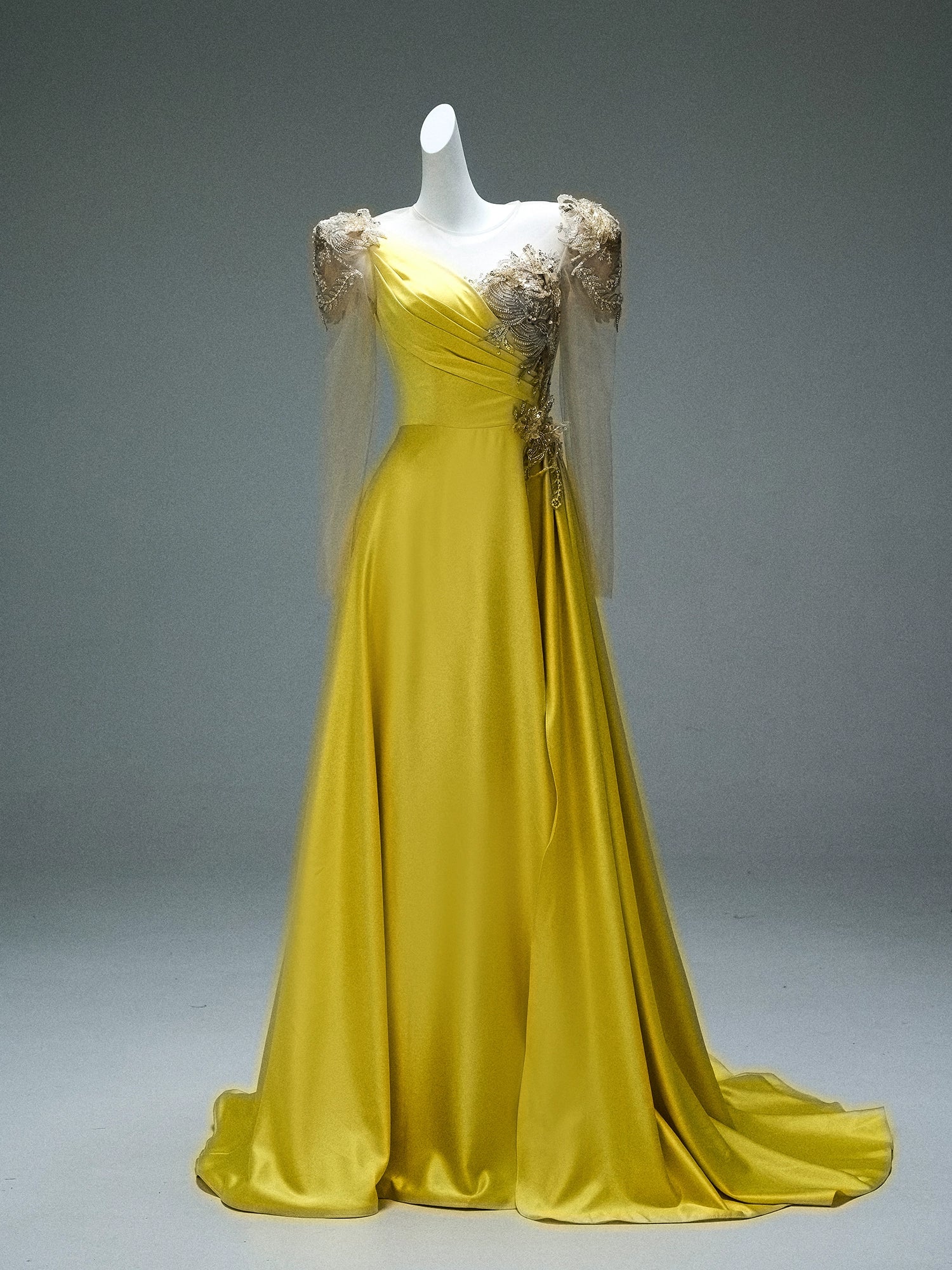 Golden Westwing Embroidered Couture Gown
