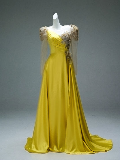 Golden Westwing Embroidered Couture Gown