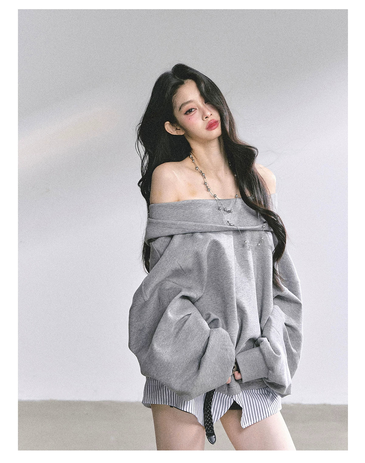 Two-Piece Oversized Hooded Sweatshirt