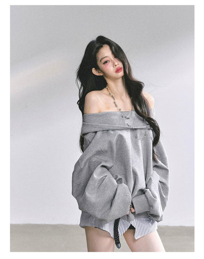 Two-Piece Oversized Hooded Sweatshirt