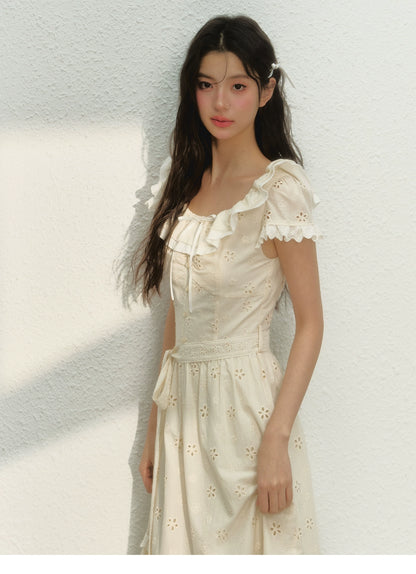 White Embroidered Dress - CHINASQUAD