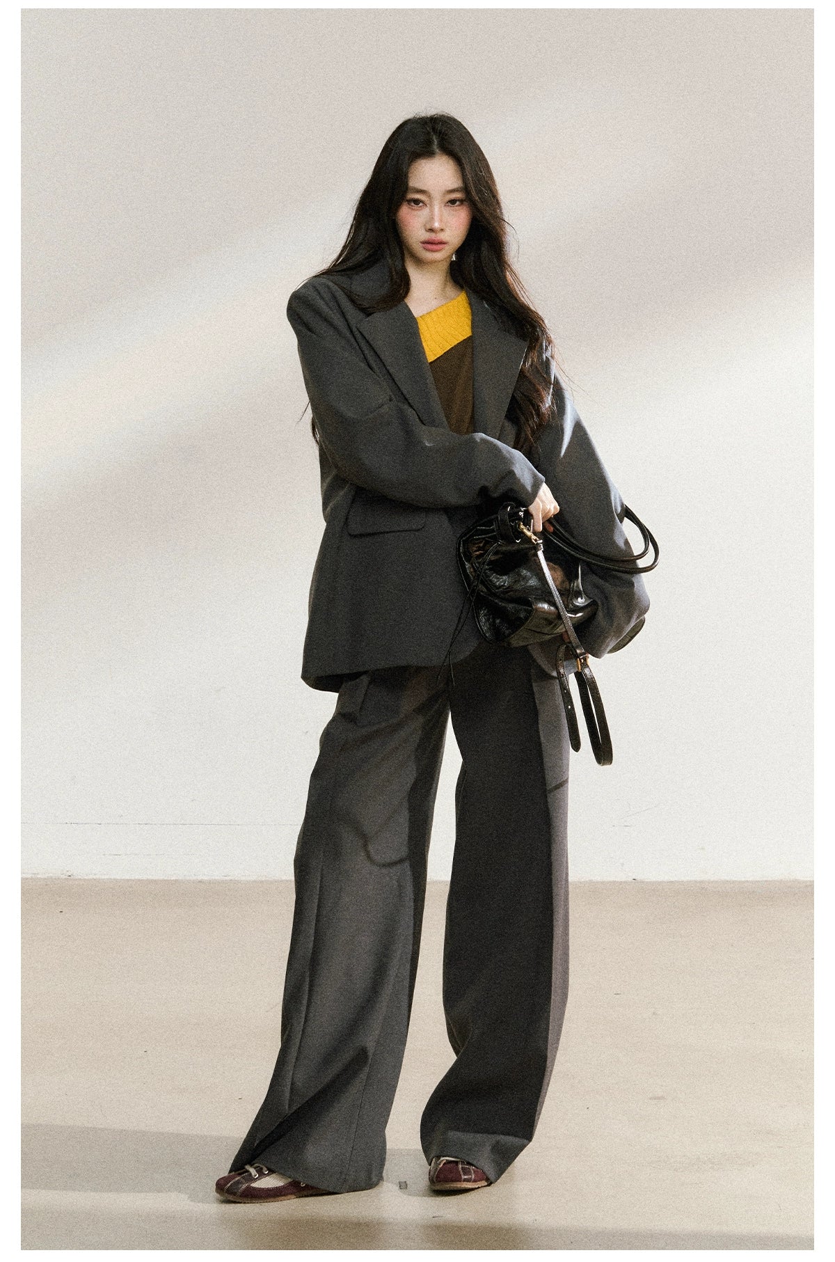 Charcoal Tailored Oversized Blazer