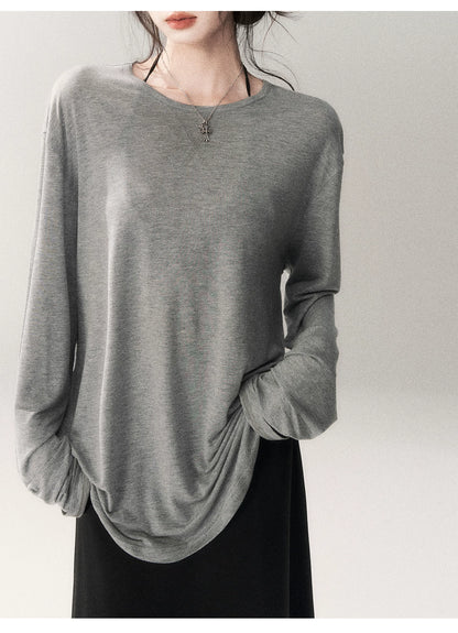 Luxe Lyocell Linen Relaxed Long Sleeve Tee