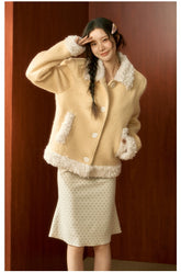 Yellow College Shearing Jacket - CHINASQUAD